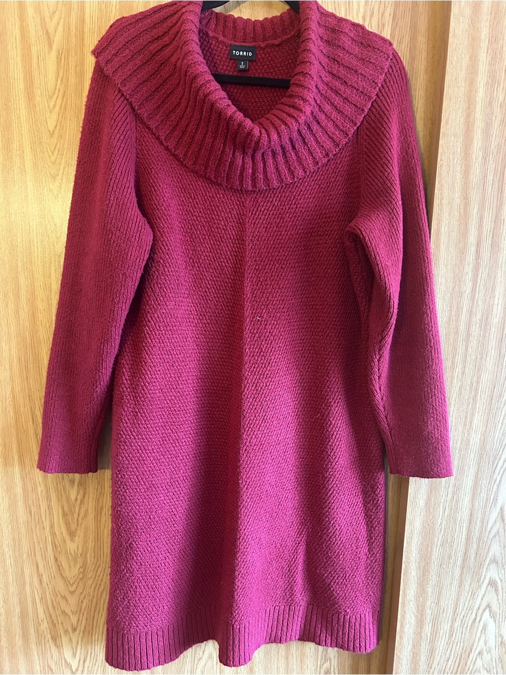 torrid Berry Red Cowl-Neck Knit Sweater Dress